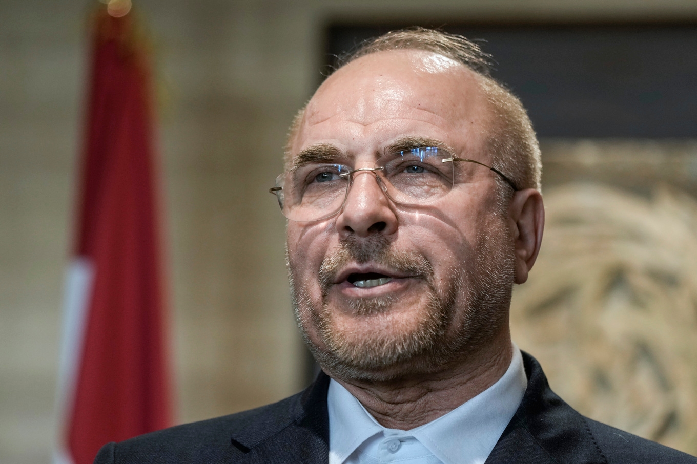 Mohammad Bagher Qalibaf, talman i Irans parlament. Arkivbild. Foto: Bilal Hussein/AP/TT