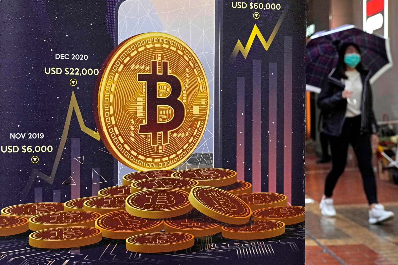 Bitcoin pressas nedåt. Arkivbild. Foto: Kin Cheung/AP/TT