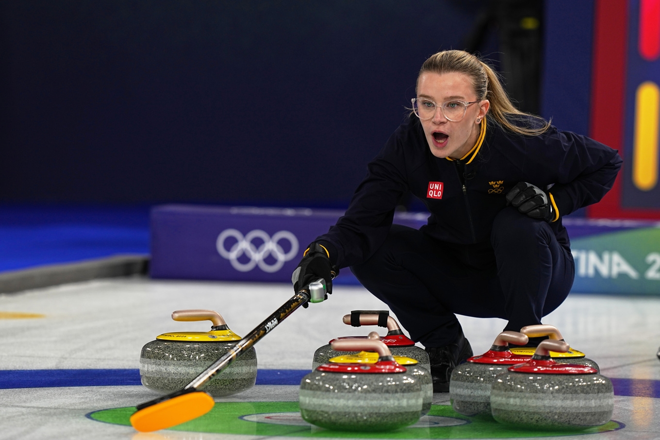 Isabella Wranå spelar mixeddubbel i par med brodern Rasmus. Foto: Fatima Shbair/AP/TT