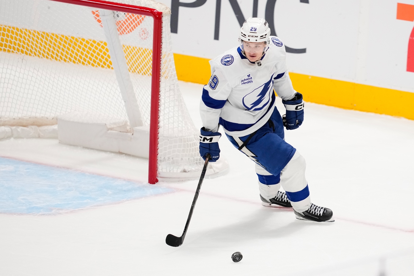 Pontus Holmberg stod för ett mål och en assist i Tampa Bays match. Bild från i januari. Foto: Tony Gutierrez/AP/TT