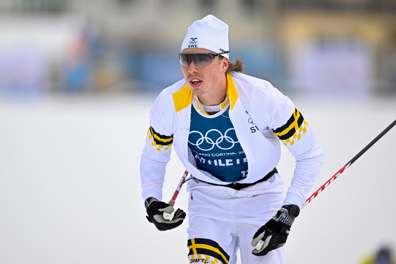 Längdskidåkaren William Poromaa under ett av träningspassen inför OS. Foto: Christine Olsson/TT