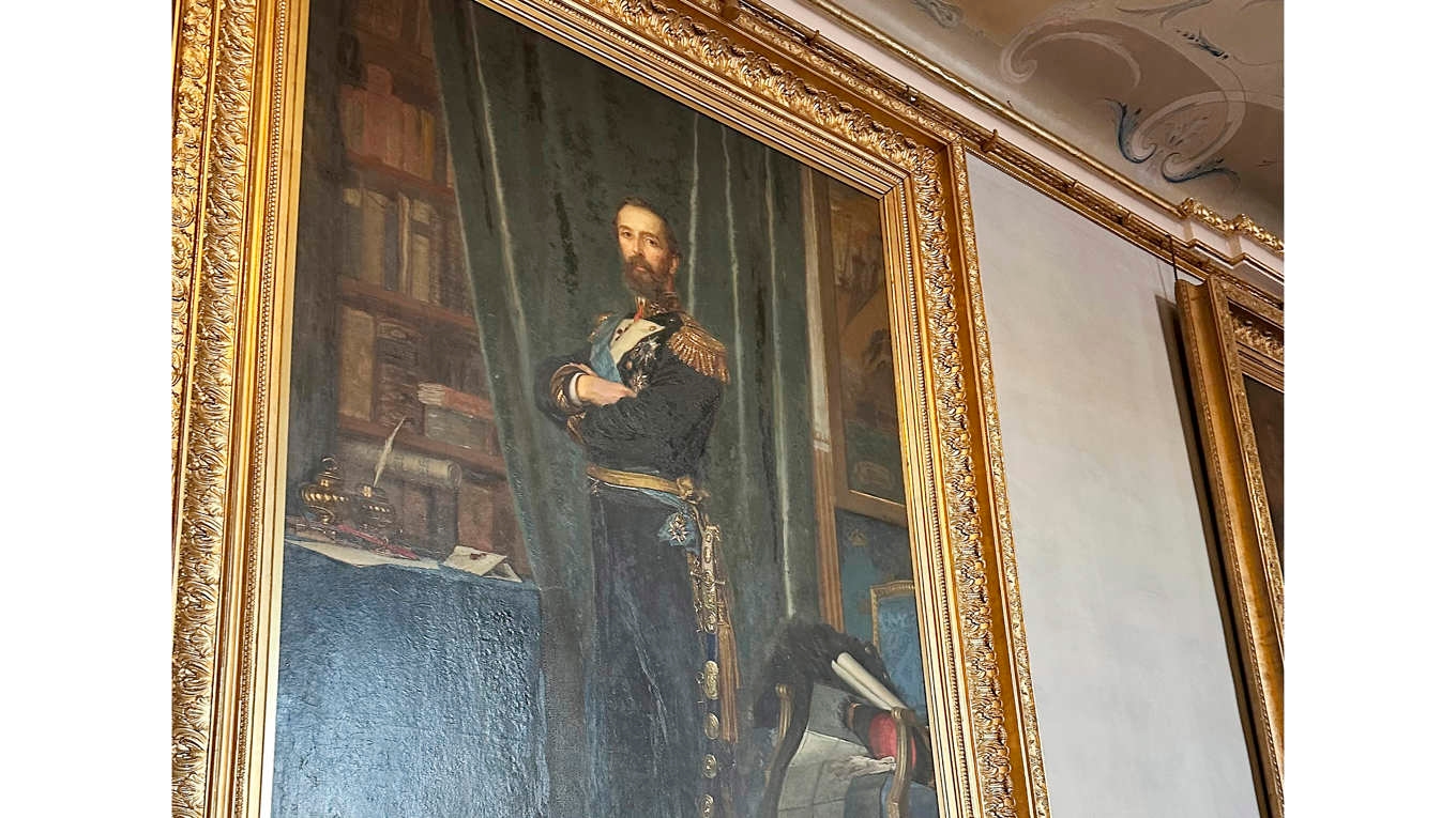 Detalj ur Georg von Rosens helkroppsporträtt av Oscar II. Foto: Susanne Willgren Lamm