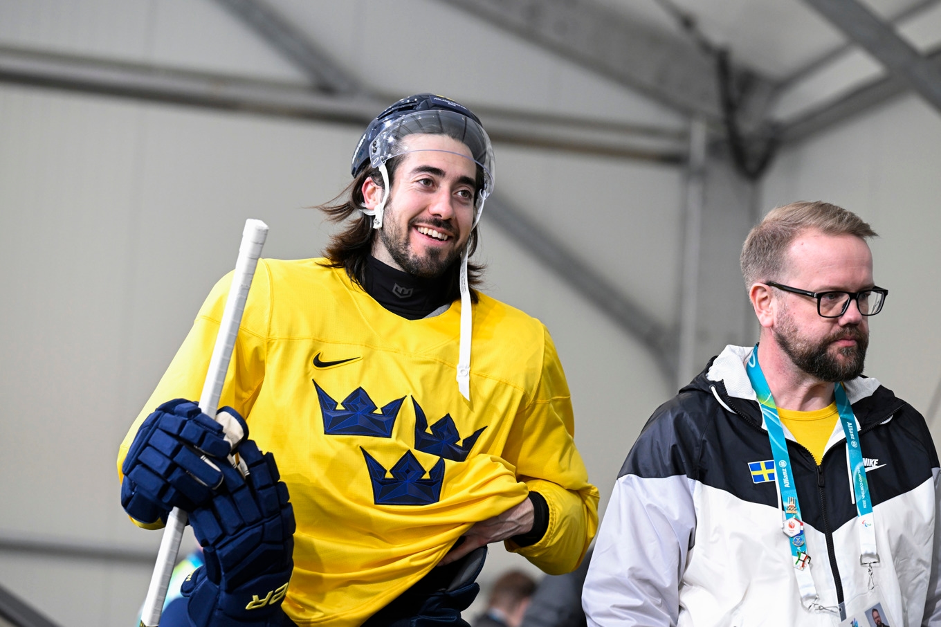 Forwarden Mika Zibanejad under Tre Kronors första lätta träningspass i Milano under söndagen. Foto: Jessica Gow/TT