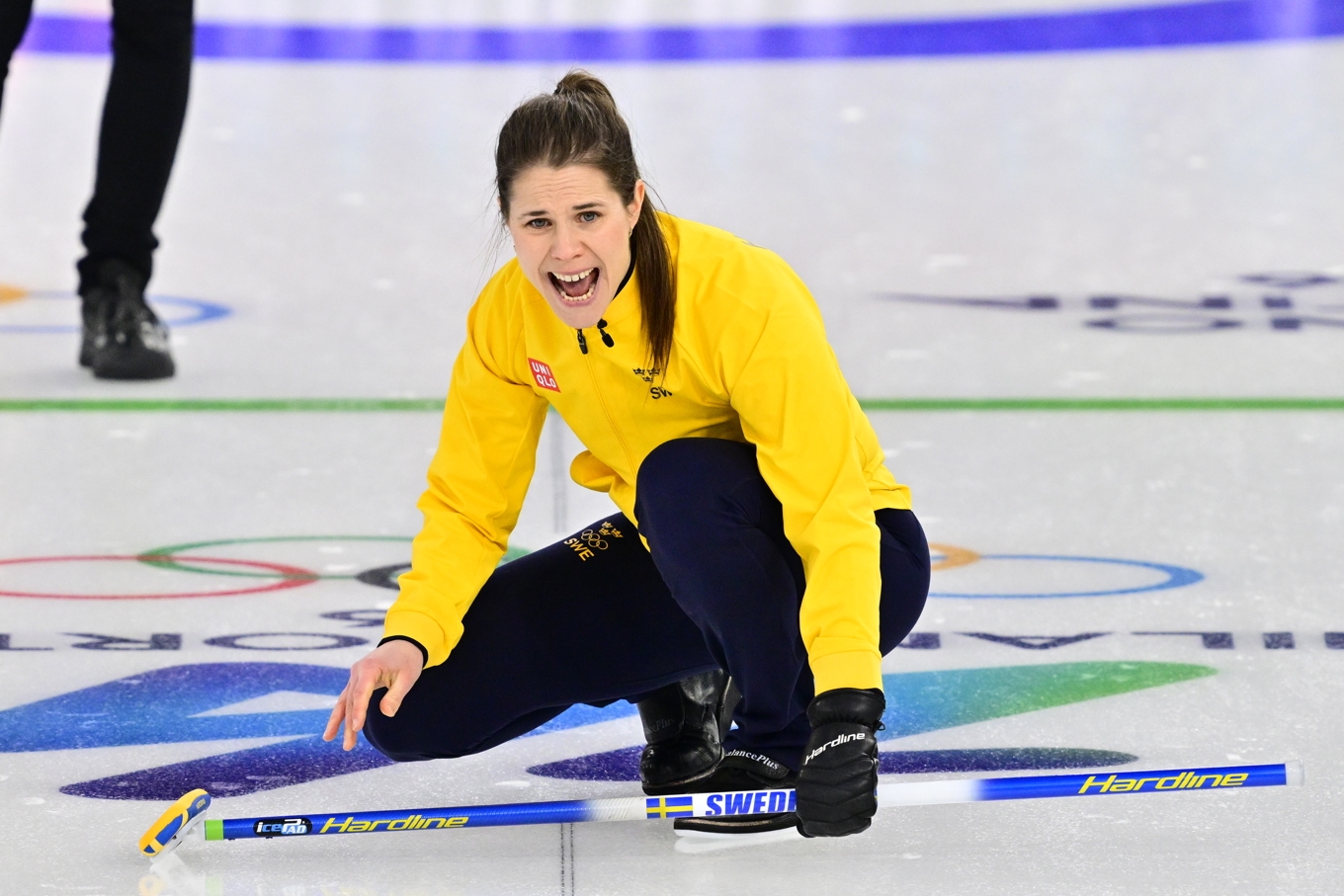 Anna Hasselborg och hennes lag tog tredje raka segern i OS efter vinst mot Danmark. Foto: Jonas Ekströmer/TT