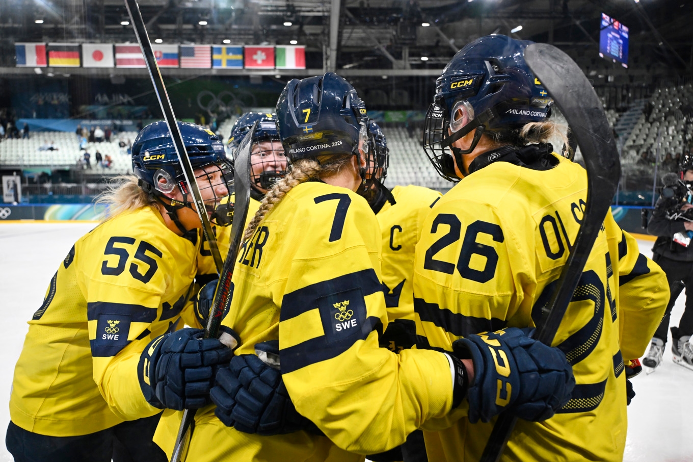 Tre Kronor dam är klara för OS-semifinal. Foto: Jessica Gow/TT