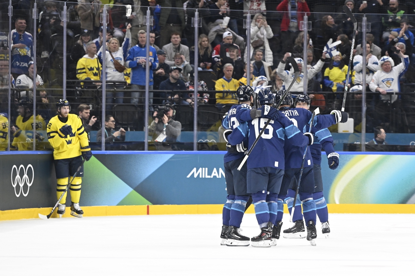 Finland vann rivalmötet mot Tre Kronor. Foto: Jessica Gow/TT