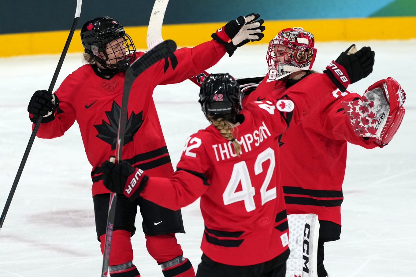 Kanada säkrade segern mot Tyskland. Foto: Carolyn Kaster/AP/TT