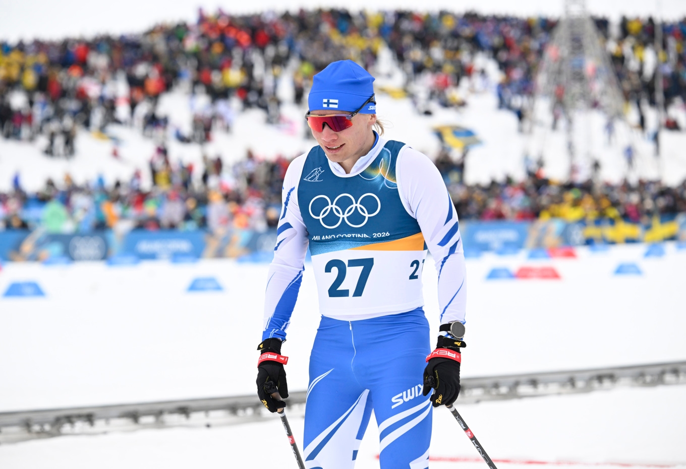 Lauri Vuorinen kom fyra i herrarnas OS-sprint. Foto: Markku Ulander/Lehtikuva/TT