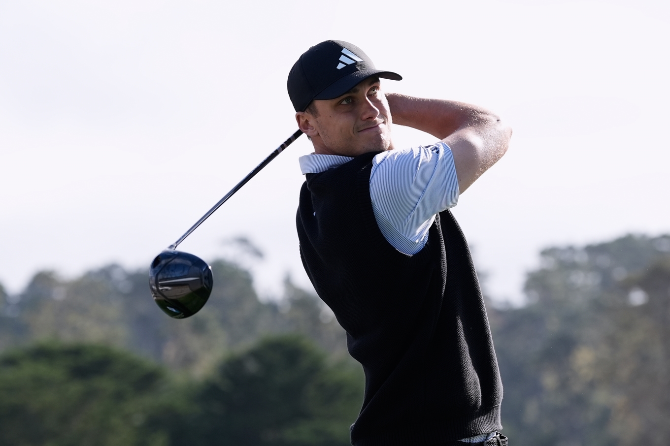 Ludvig Åberg under tävlingen på Pebble Beach. Foto: Godofredo A. Vásquez /AP/TT