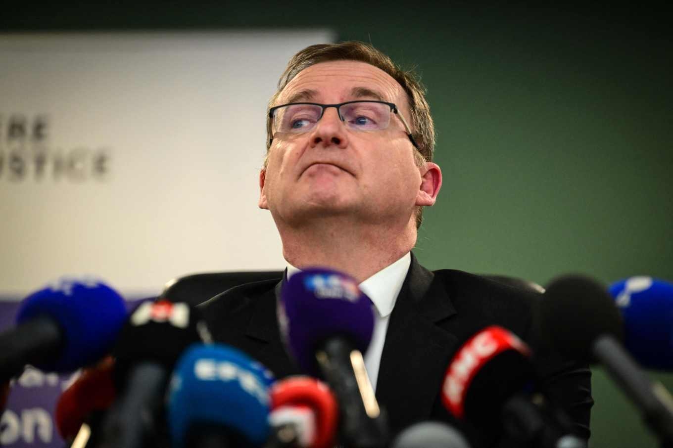 Åklagaren i Lyon, Thierry Dran, vid en presskonferens tidigare i veckan om fallet. Foto: Olivier Chassignole/AFP/TT