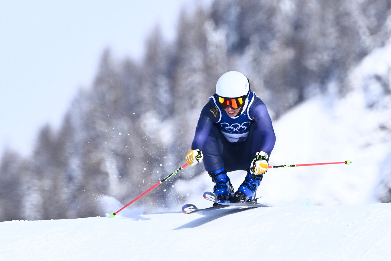 Sandra Näslund tränar i OS-backen Livigno. Foto: Fredrik Sandberg/TT