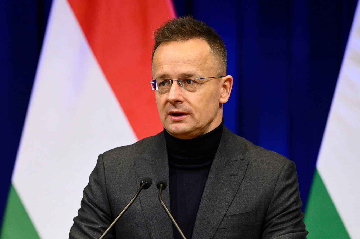 Ungerns utrikesminister Péter Szijjártó i Budapest i veckan. Foto: Boglarka Bodnar/MTI via AP/TT