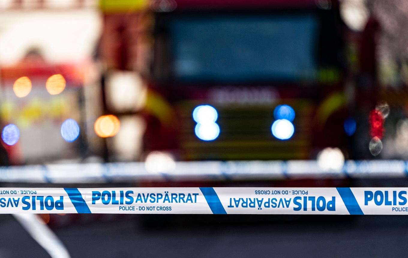 Polis och räddningstjänst kallades till ett brinnande hus. Arkivbild. Foto: Johan Nilsson/TT