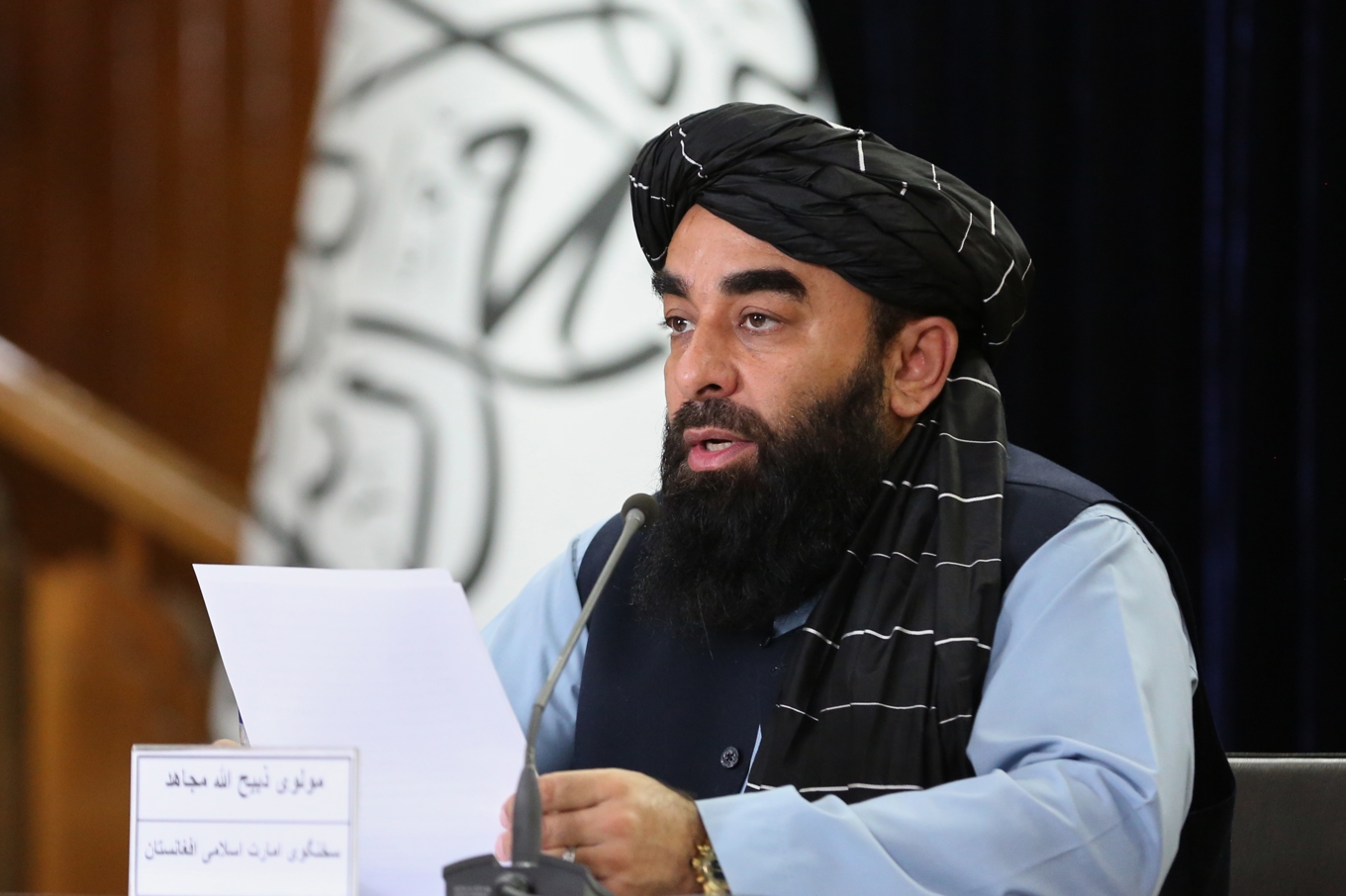 Talibanregeringens talesperson Zabihullah Mujahid. Arkivbild. Foto: Siddiqullah Alizai/AP/TT
