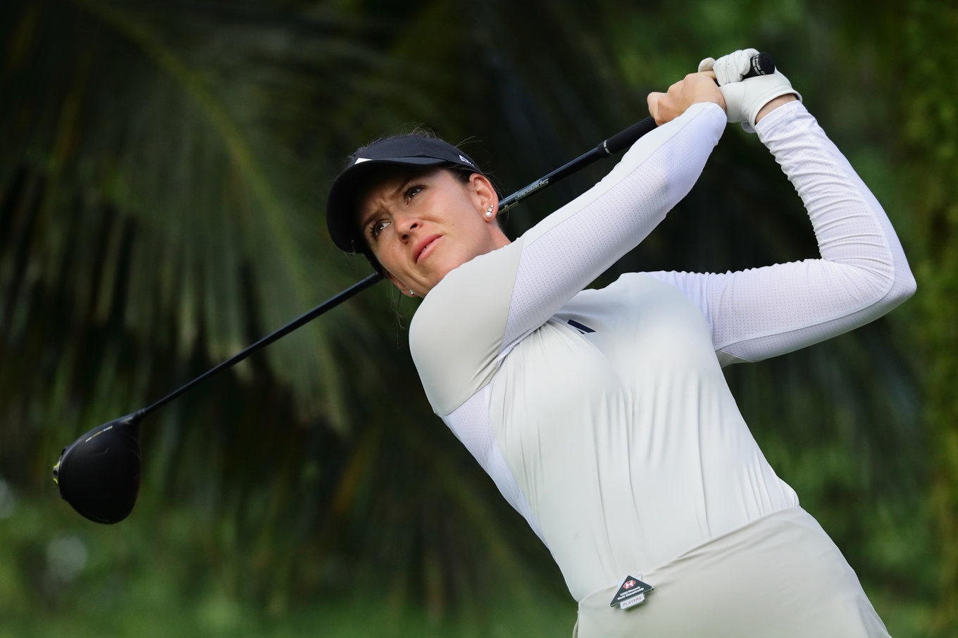 Linn Grant ligger delad sexa i LPGA-turneringen i Singapore. Foto: Suhaimi Abdullah/AP/TT