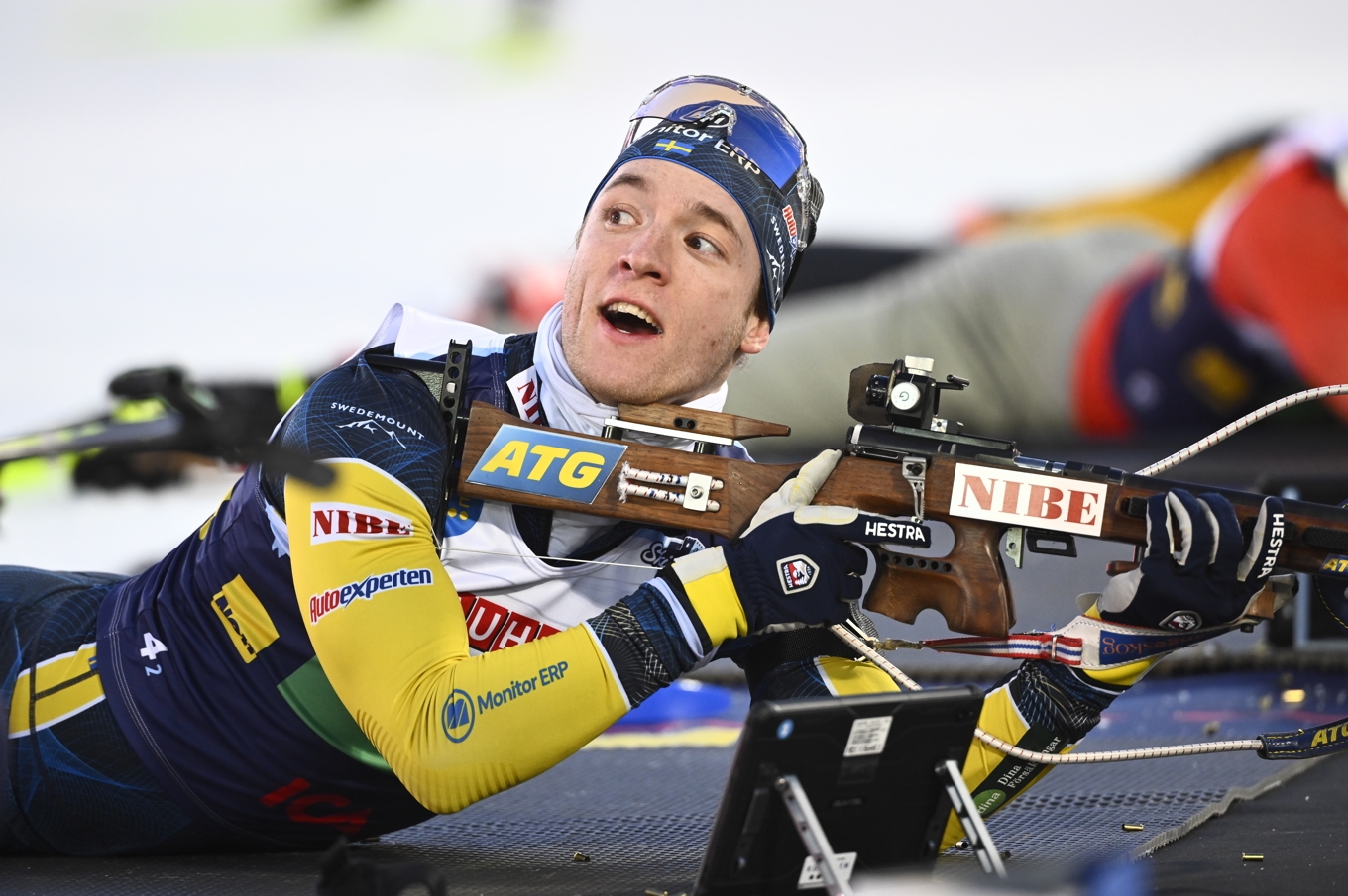 Sebastian Samuelsson stod för en jätteupphämtning vilket gav en tredjeplats i världscupstafetten i finländska Kontiolax. Arkivbild. Foto: Henrik Montgomery/TT