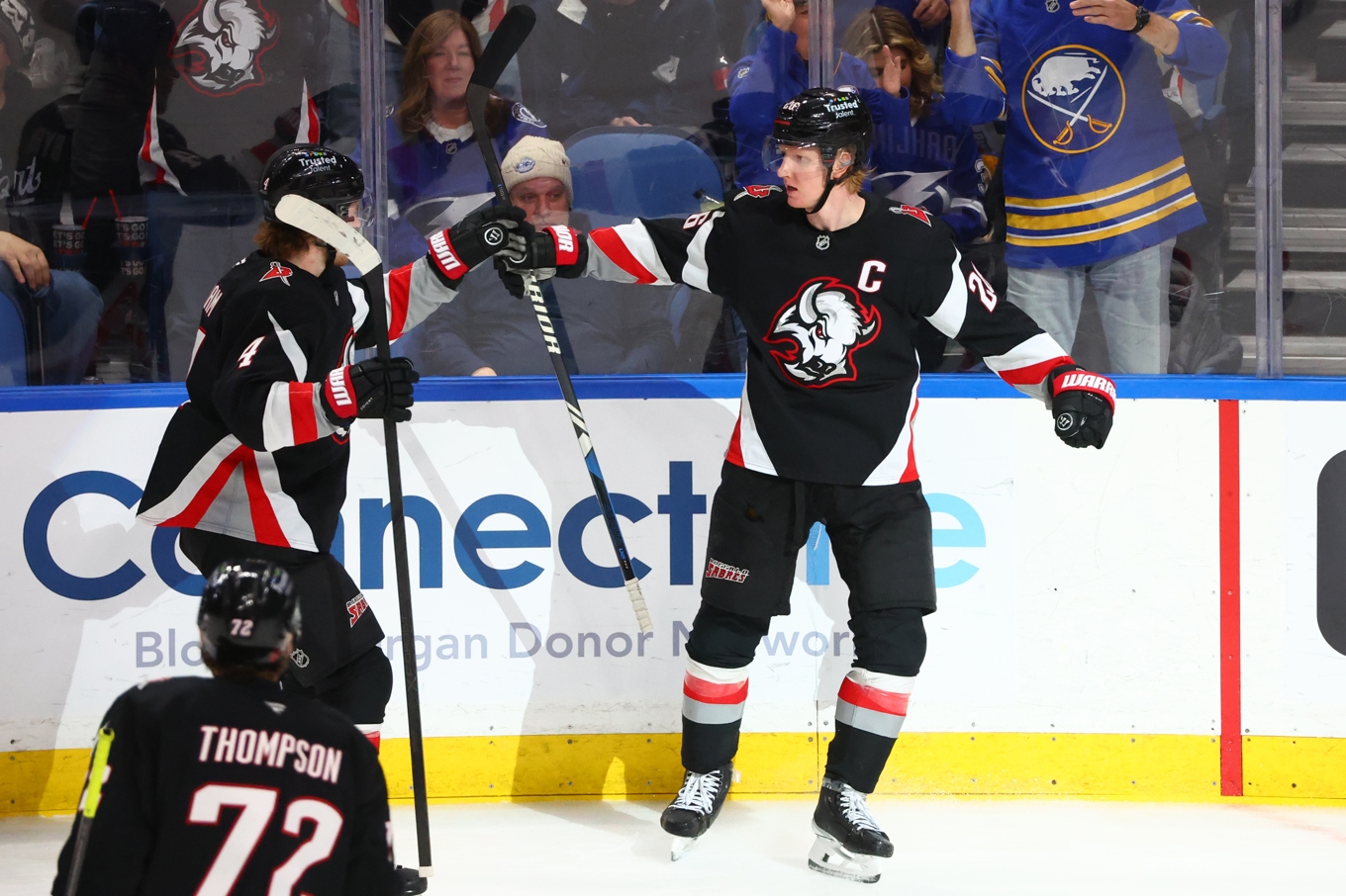 Buffalos Rasmus Dahlin (26) under en match tidigare i veckan. Foto: Jeffrey T. Barnes/AP/TT