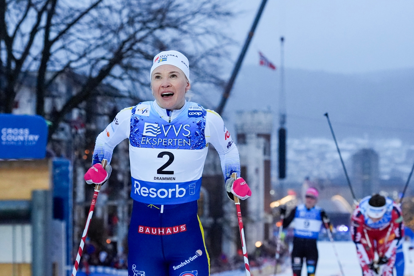 Jonna Sundling tog hem världscupsprinten i Drammen. Foto: Lise Åserud/NTB