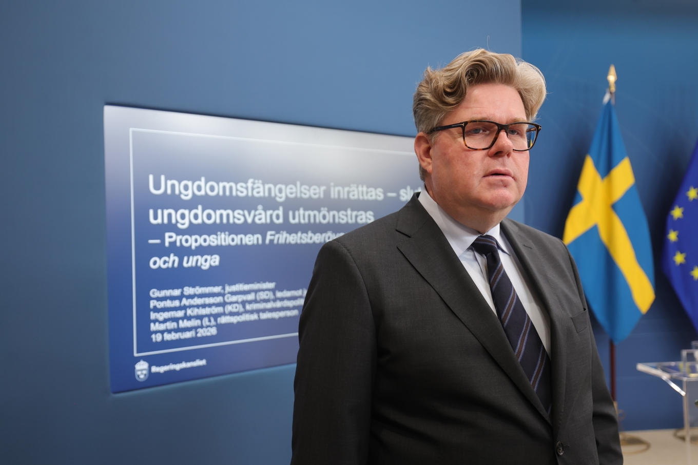 Justitieminister Gunnar Strömmers (M) och regeringens förslag om sänkt straffbarhetsålder får mer kritik. Arkivbild. Foto: Pär Bäckström/TT
