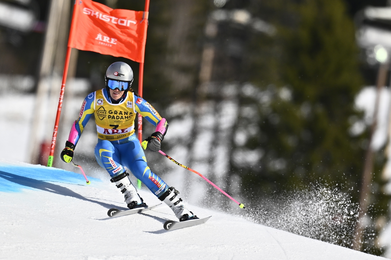 Sara Hector, Sverige, under damernas storslalom i Alpina världscupen i Åre. Foto: Pontus Lundahl/TT