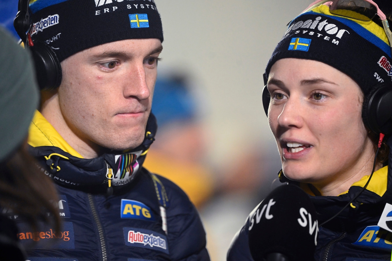 Sebastian Samuelsson och Hanna Öberg blev tvåa i singelmixedstafetten i Otepää, Estland. Arkivbild. Foto: Fredrik Sandberg/TT