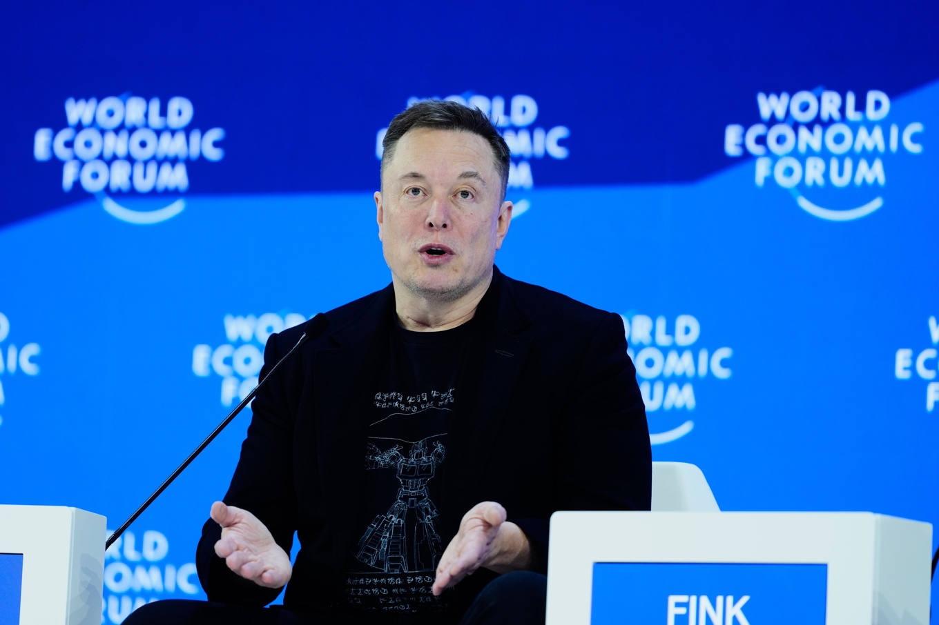 Elon Musk i anslutning till det ekonomiska forumet i Davos, Schweiz, i januari tidigare i år. Foto: Markus Schreiber /AP/TT