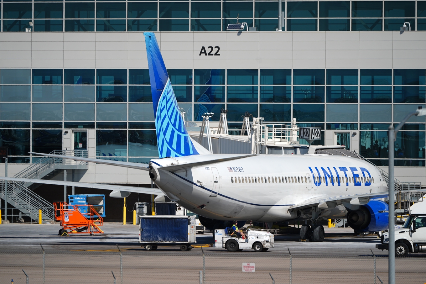 Ett plan tillhörandes United Airlines vid flygplatsen i Denver. Arkivbild. Foto: David Zalubowski /AP/TT