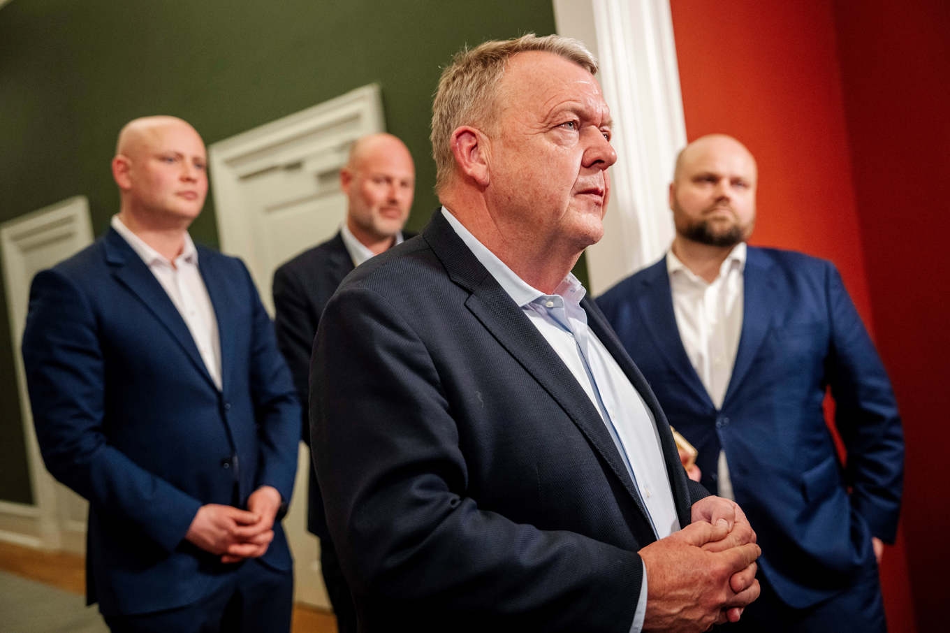 Lars Løkke Rasmussen (M) efter samtalen med Mette Frederiksen (S). Foto: Mads Claus Rasmussen/AP/TT