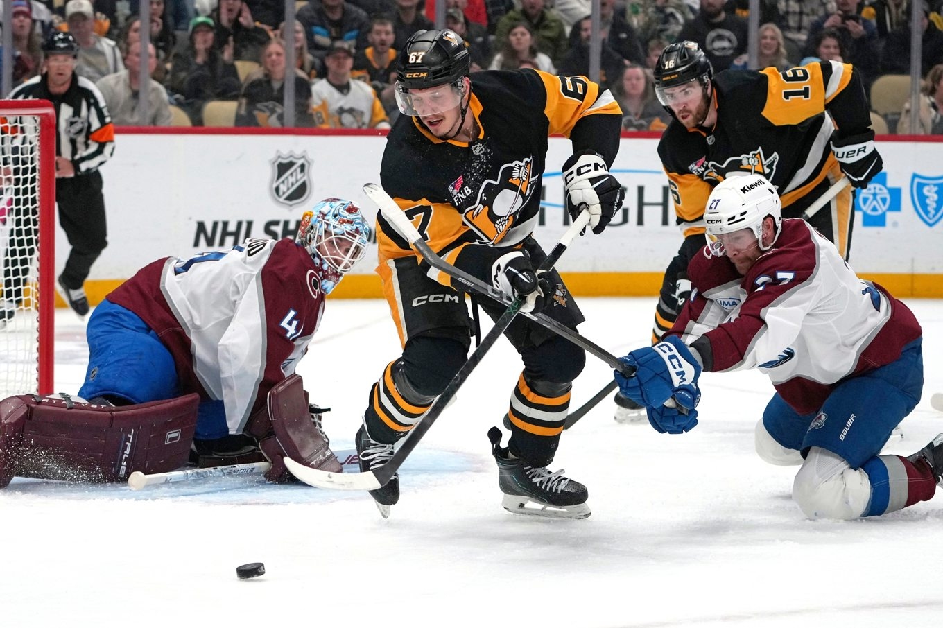 Pittsburghs Rickard Rakell (67) under en match tidigare i veckan. Foto: Gene J. Puskar/AP/TT