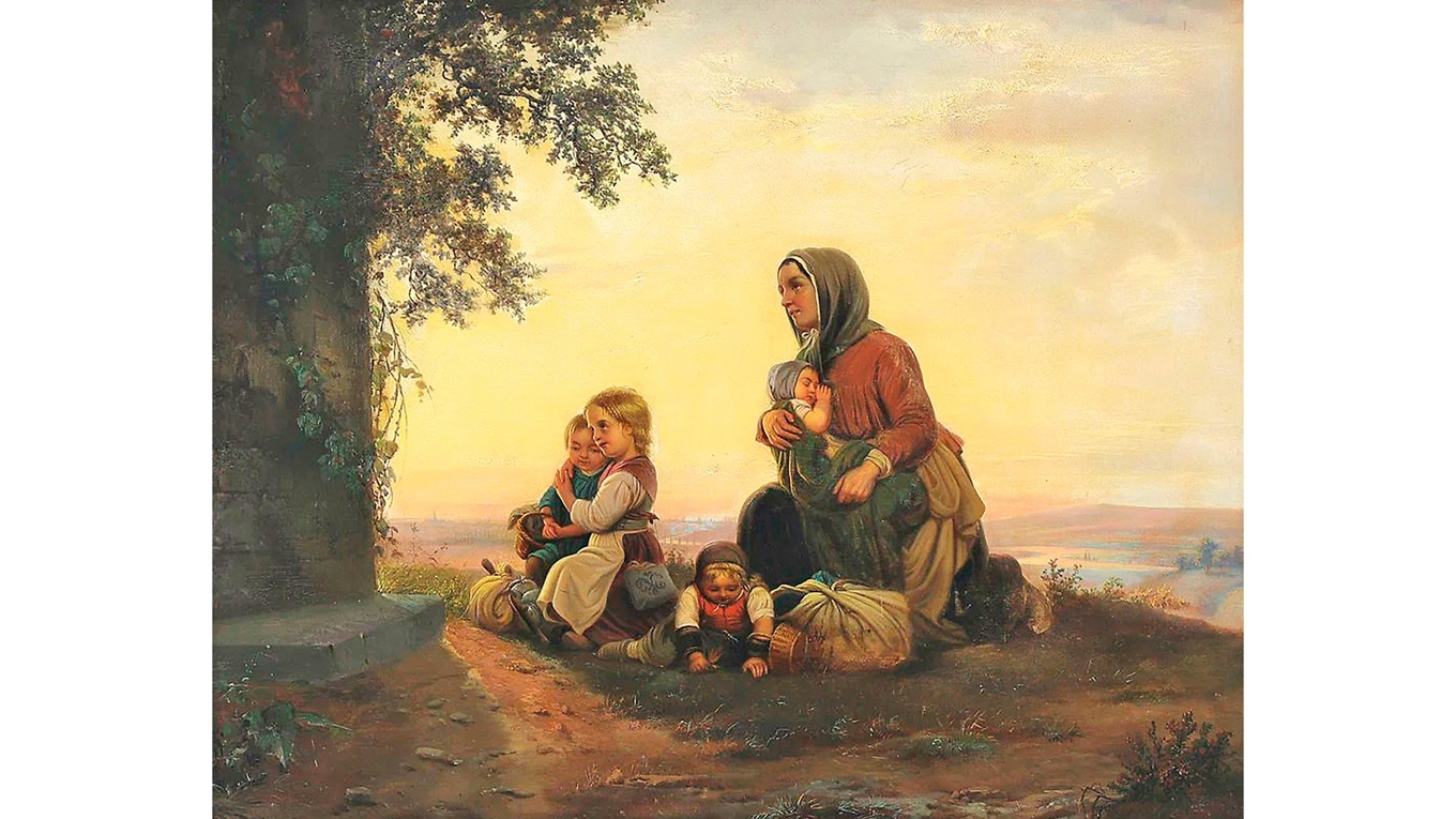 Enligt konservatismen måste vi vara rotade i vårt förflutna för att på ett sunt sätt kunna ta oss till framtiden. Målning av Johann Georg Meyer (1813-1886). Foto: Wikimedia Commons