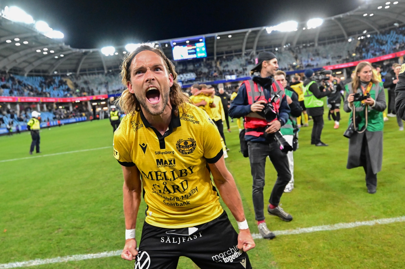 Får Mjällby och Tom Pettersson fira SM-guldet? Arkivbild. Foto: Björn Larsson Rosvall/TT