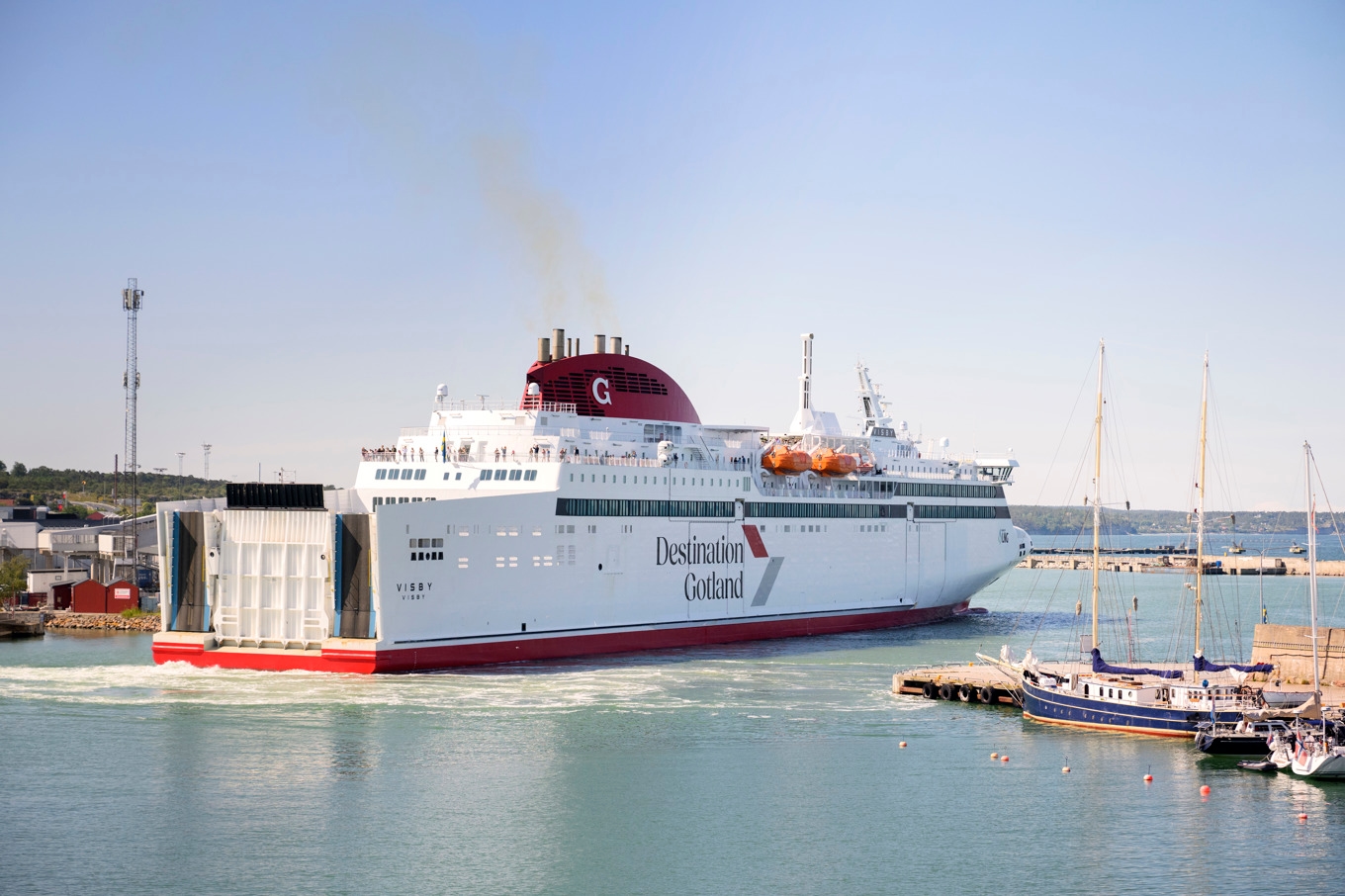 Destination Gotlands färja lämnar Visby. Foto: Jessica Gow / TT