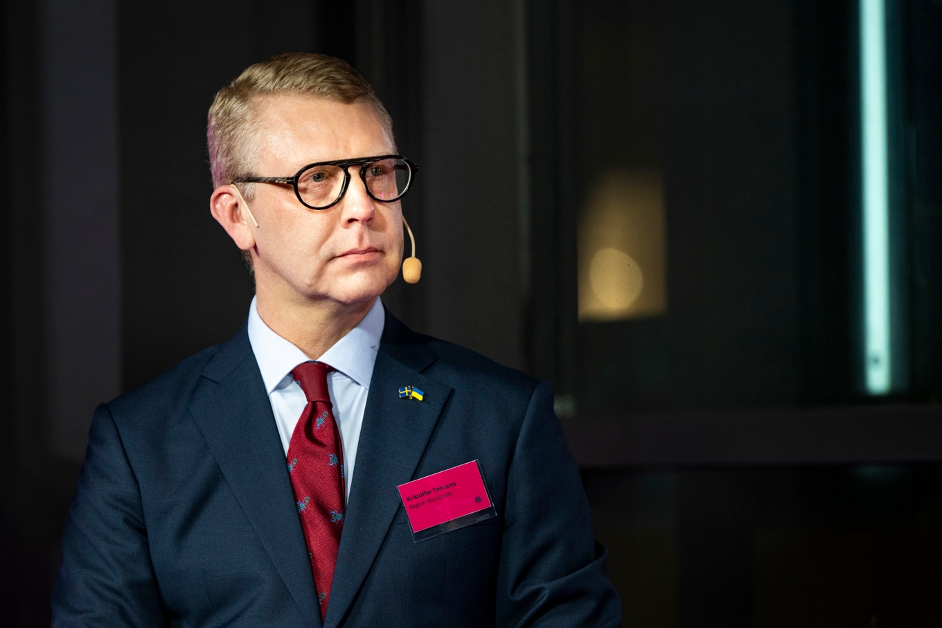 Kristoffer Tamsons (M), oppositionsregionråd i Region Stockholm. Foto: Pontus Lundahl/TT