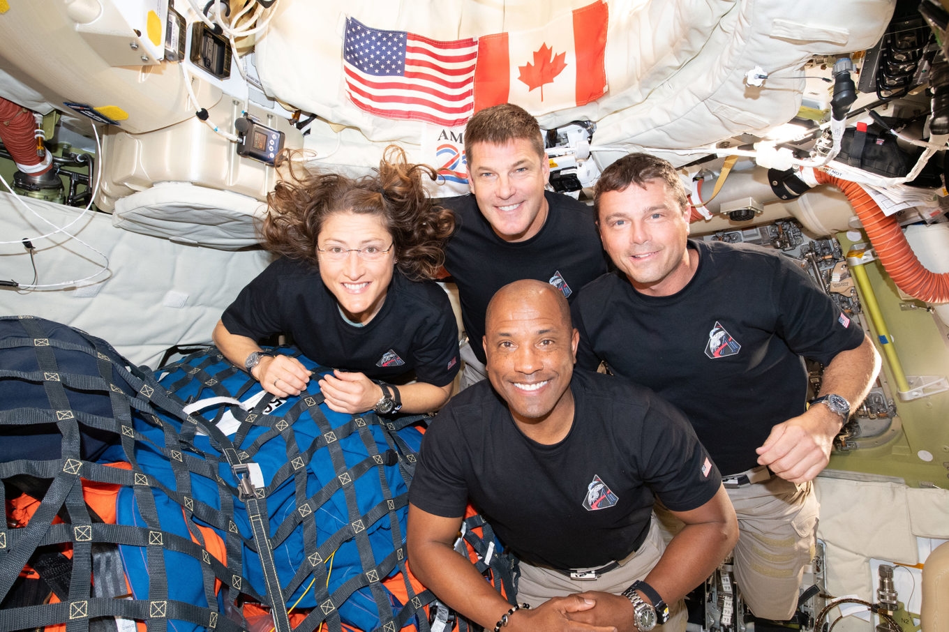 Astronauterna Christina Koch, Jeremy Hansen, Reid Wiseman, och Victor Glover. Foto: Nasa/AP/TT