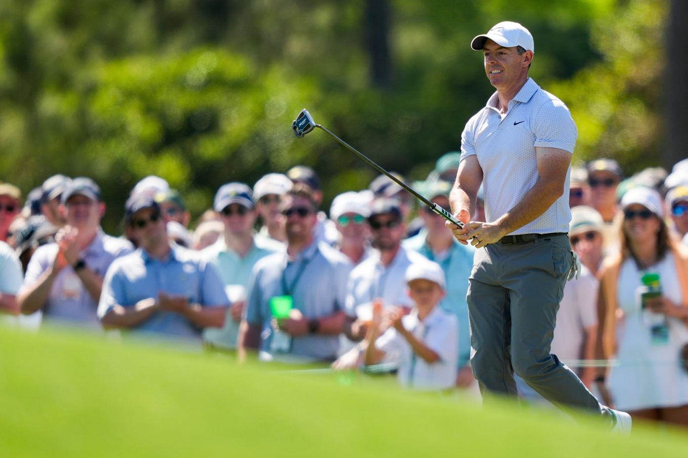 Rory McIlroy står i en klass för sig så här långt i US Masters. Foto: Matt Slocum/AP/TT