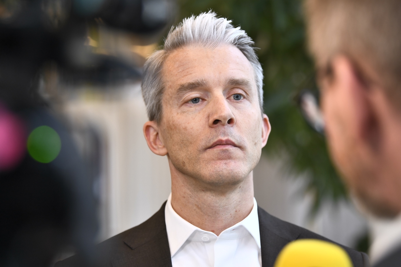Ericssons vice vd Per Narvinger kommenterar telekombolagets senaste delårsrapport. Foto: Lars Schröder/TT
