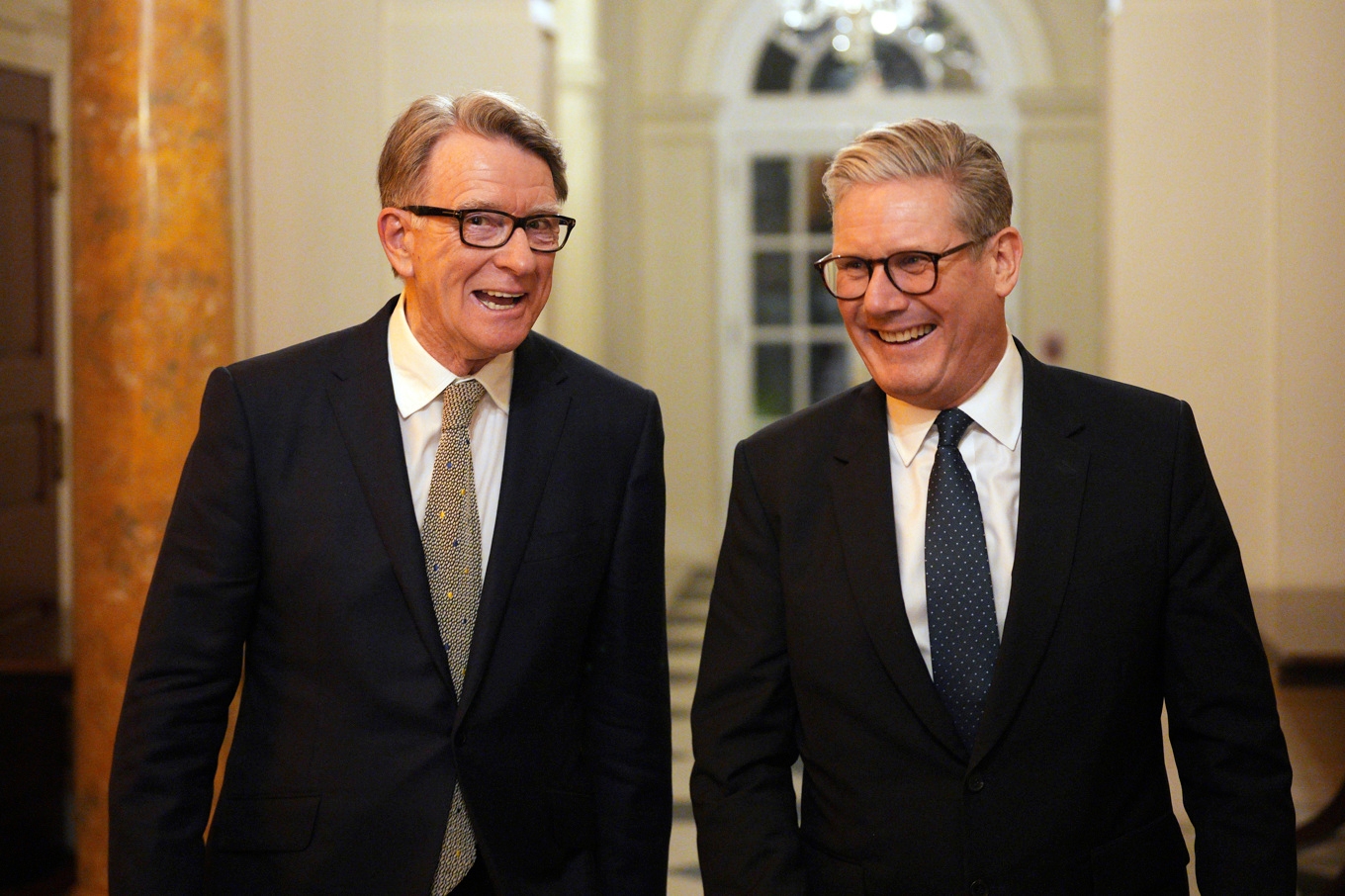 Det var då – Peter Mandelson och Keir Starmer i Washington DC i februari förra året. Foto: Carl Court/AP/TT