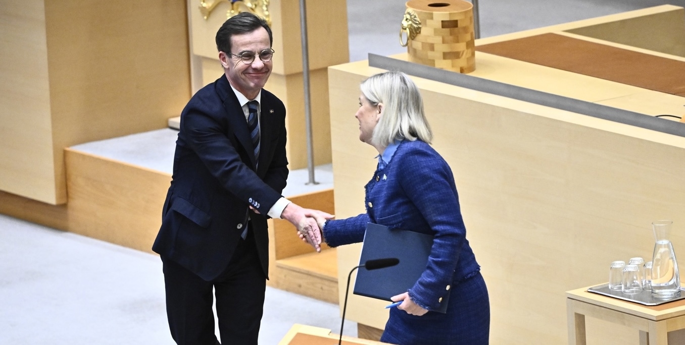 Statsministern och M-ledaren Ulf Kristersson vill debattera mot S-ledaren Magdalena Andersson. Arkivbild. Foto: Jonas Ekströmer/TT