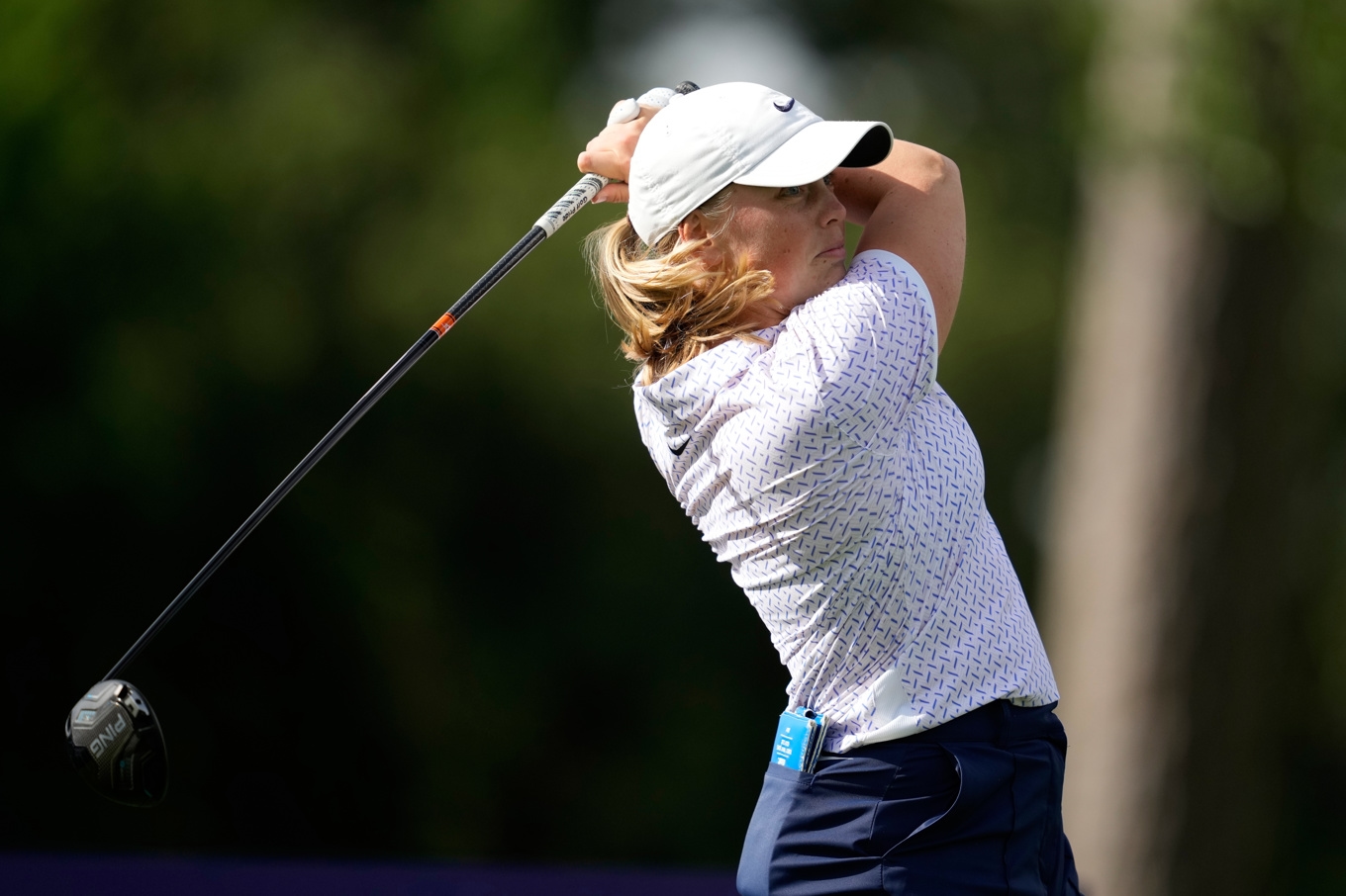 Maja Stark har häng på toppen i golfdamernas första major för säsongen. Foto: Ashley Landis/AP/TT