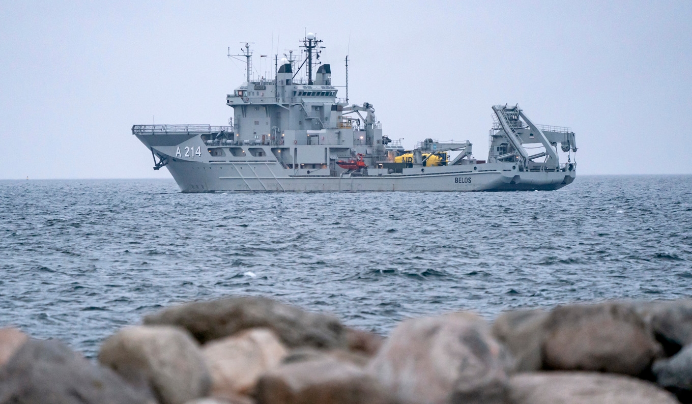 Marinens ubåtsräddningsfartyg HMS Belos upptäckte under en övning ett vrak i södra Kalmarsund, som visade sig ha ett högt kulturhistoriskt värde. Arkivbild. Foto: Johan Nilsson/TT