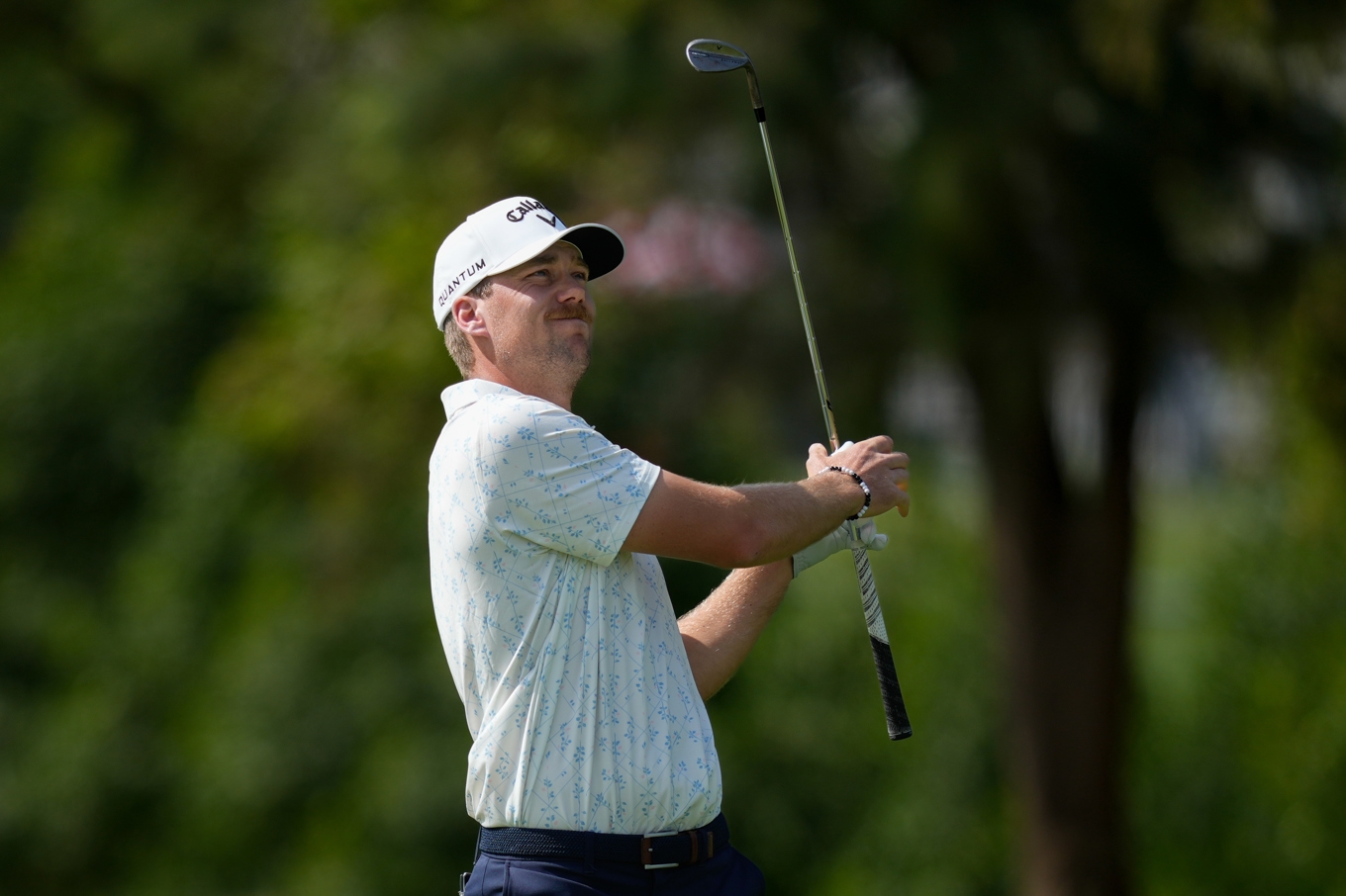 Mikael Lindberg ligger i ensam ledning på DP World Tour i turkiska Antalya. Arkivbild. Foto: Altaf Qadri/AP/TT