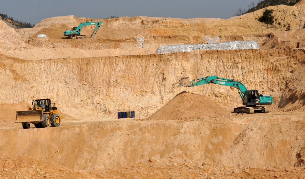 En gruva i Kina för brytning av sällsynta jordartsmetaller. Arkivbild. Foto: AP/TT
