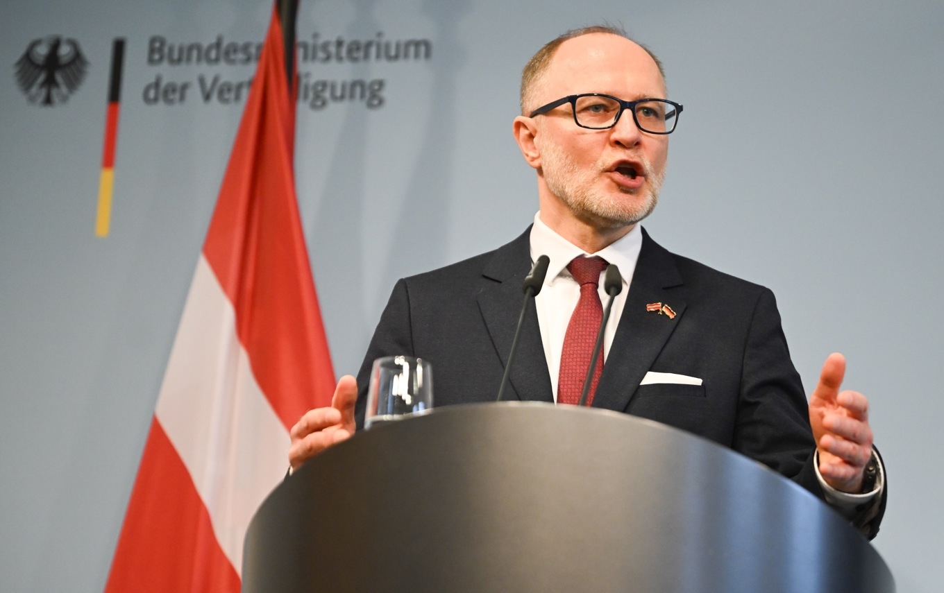 Andris Sprūds. Bild från i mars. Foto: Britta Pedersen/DPA via AP/TT
