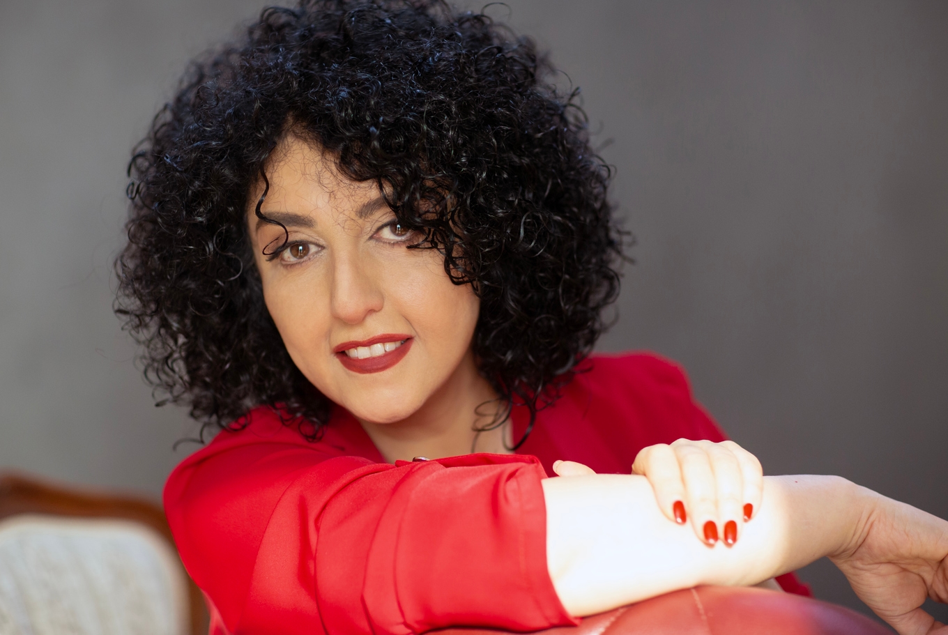 Narges Mohammadi på en bild från februari 2025. Foto: Nooshin Jafari/AP/TT