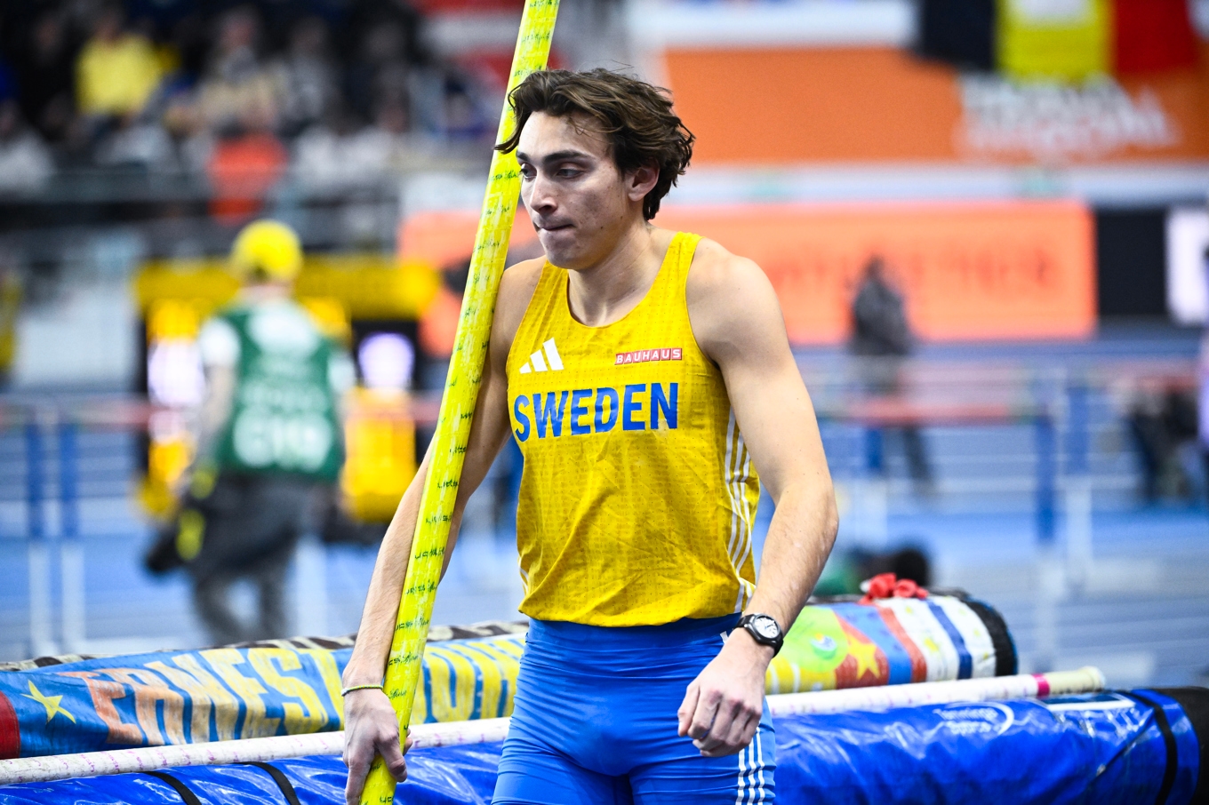 Armand Duplantis är världsrekordhållare i stavhopp med 6,31. Arkivbild. Foto: Fredrik Sandberg/TT