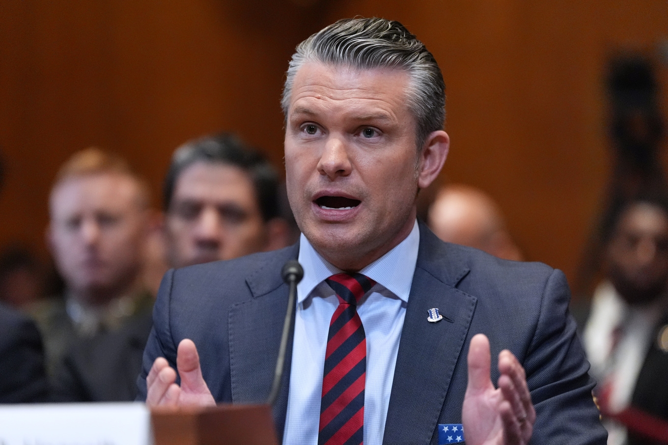 USA:s krigsminister Pete Hegseth. Bild från i förra veckan. Foto: Alex Brandon/AP/TT