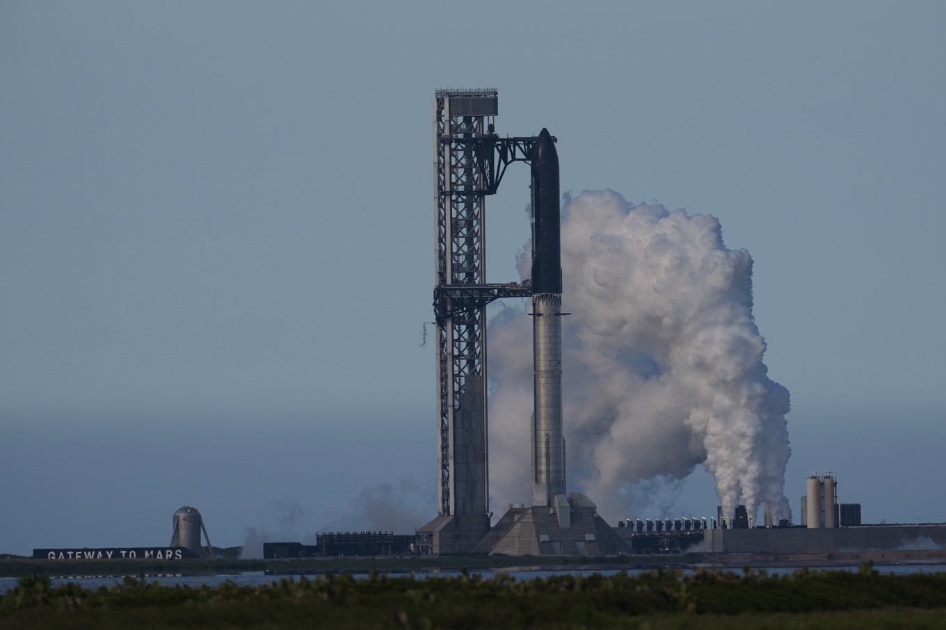 Starship i Texas under torsdagen. Foto: Eric Gay/AP/TT