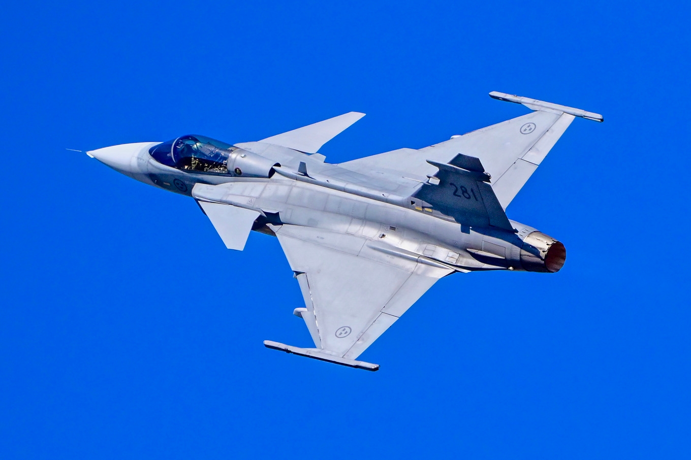Rysk underrättelsetjänst försöker komma över forskning kring bland annat stridsflygplanet Gripen. Arkivbild. Foto: Jonas Ekströmer/TT