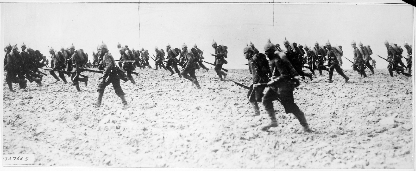 Tyska trupper under det första världskriget, cirka 1915. Fotograf okänd. Foto: National Archives at College Park/Wikimedia Commons