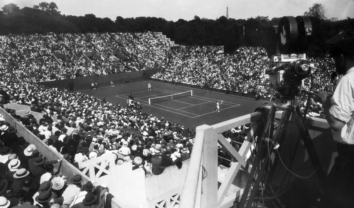 Centercourten på Roland Garros 1933. Foto: AFP via Getty Images